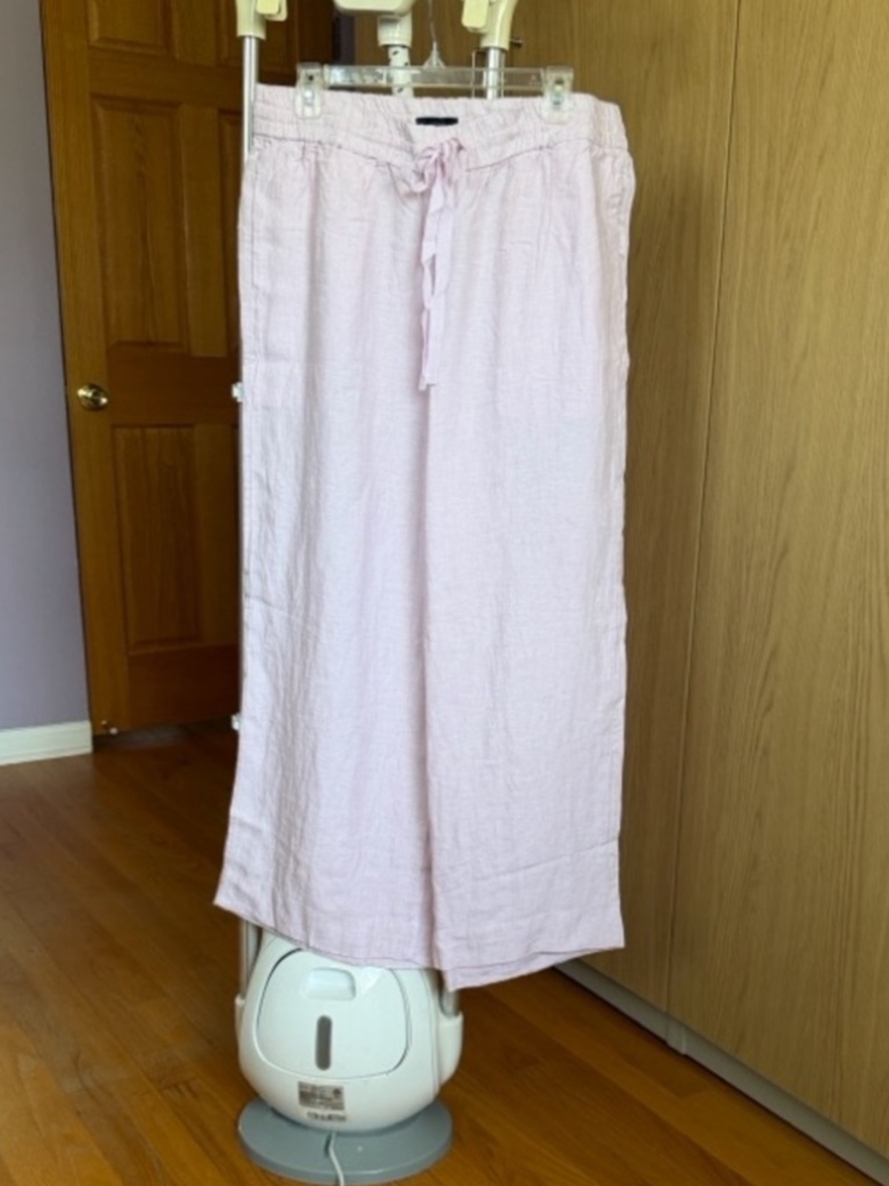 J. Crew 100% Linen Pink Wide-Leg Lounge Pants